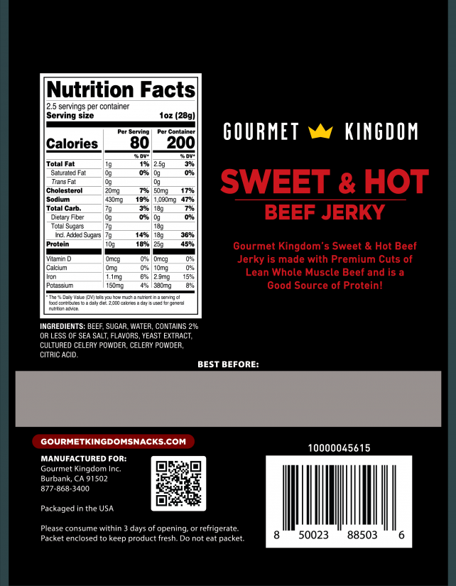 Sweet & Hot Beef Jerky - 2.5oz - Image 2
